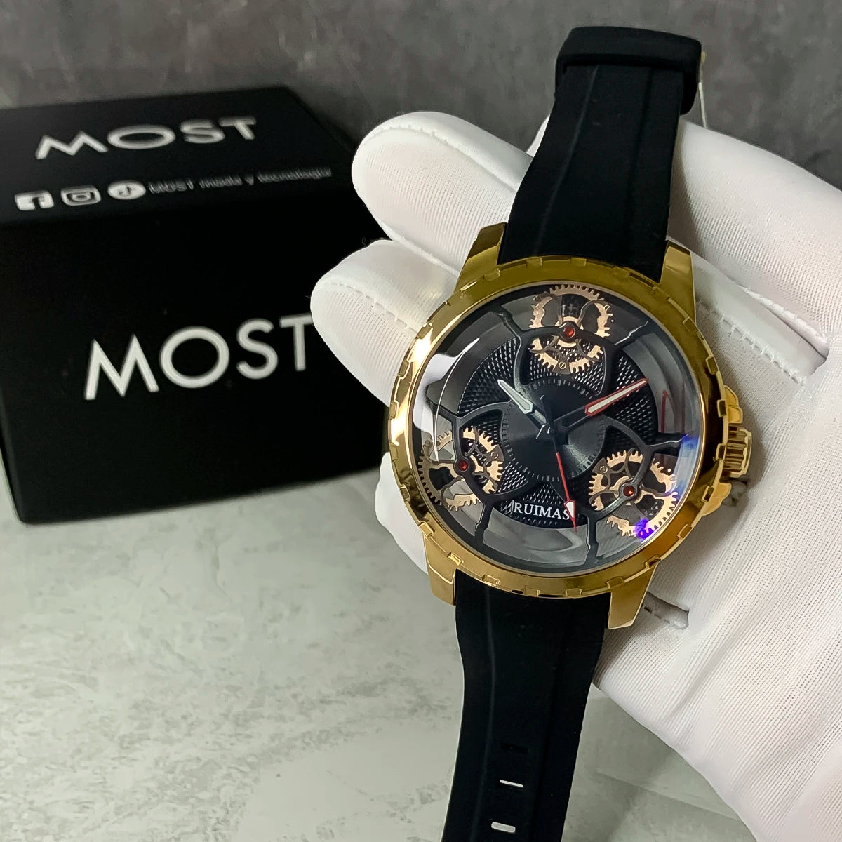 RELOJ RUIMAS PREMIUM ROSE GOLD BLACK RUI-26