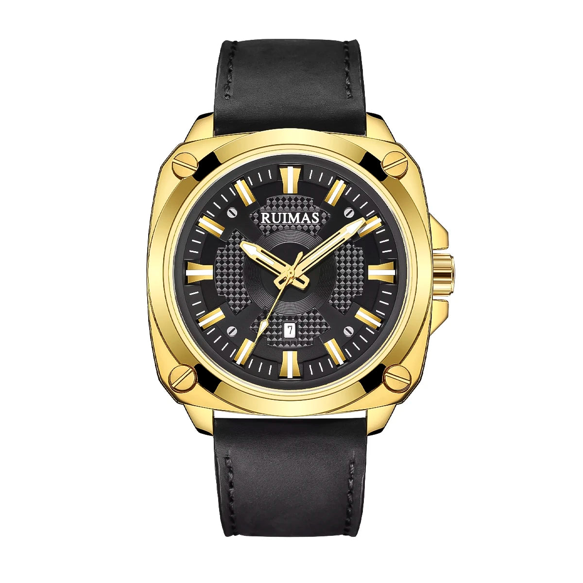 RELOJ RUIMAS ACERO DORADO CON CORREA DE CUERO RUI-33