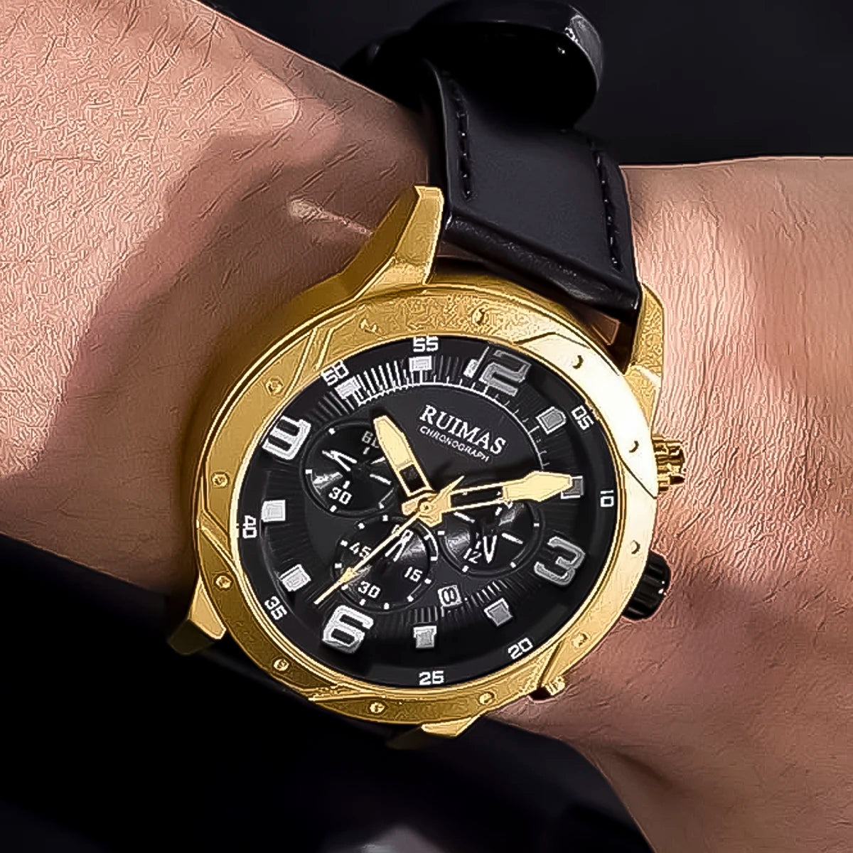 RELOJ RUIMAS CUERO NEGRO RUI-3