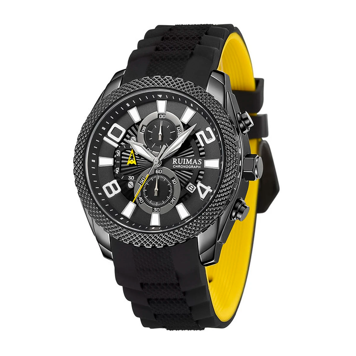 RELOJ RUIMAS ACERO NEGRO Y CORREA SILICONA RUI-41