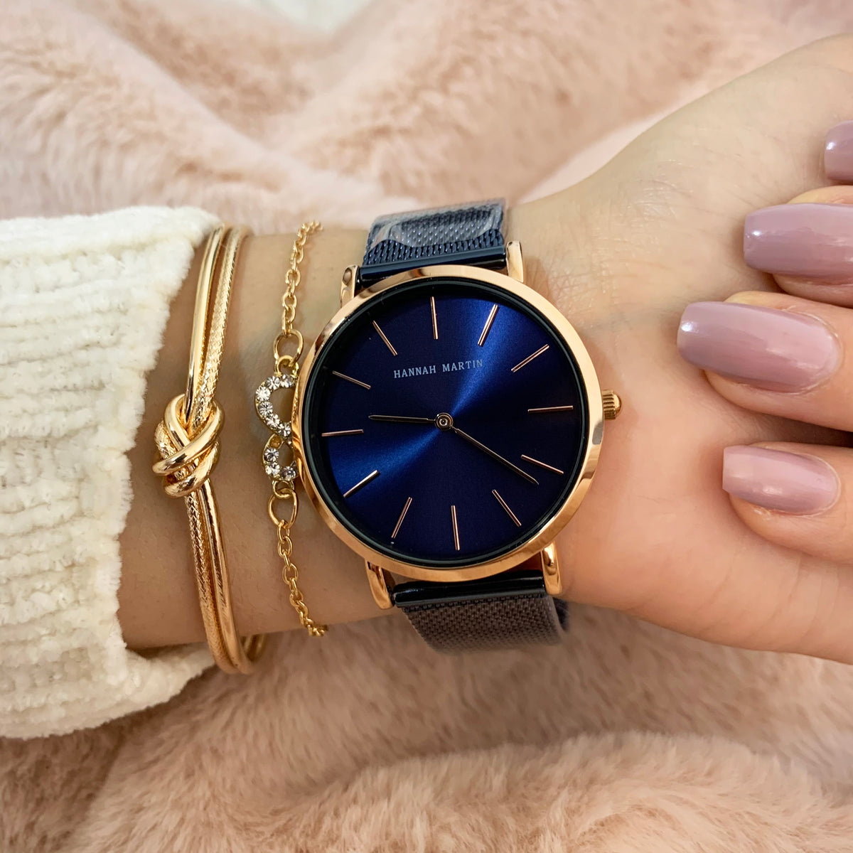 RELOJ HANNAH MARTIN MALLA AZUL HAN-M-4