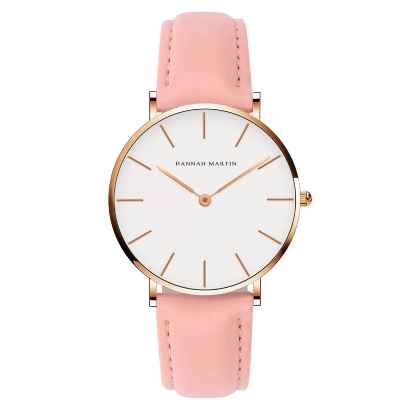 RELOJ HANNAH MARTIN CUERO ROSA HAN-M-14