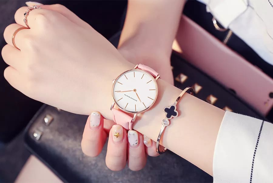 RELOJ HANNAH MARTIN CUERO ROSA HAN-M-14