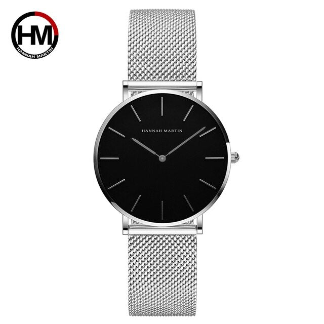 RELOJ HANNAH MARTIN PLATEADO-NEGRO HAN-8