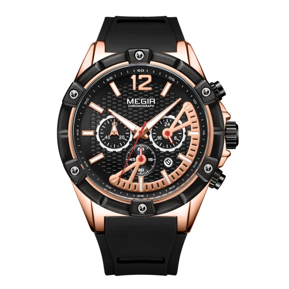 Reloj Megir Hombre Deportivo Negro | MEG-8