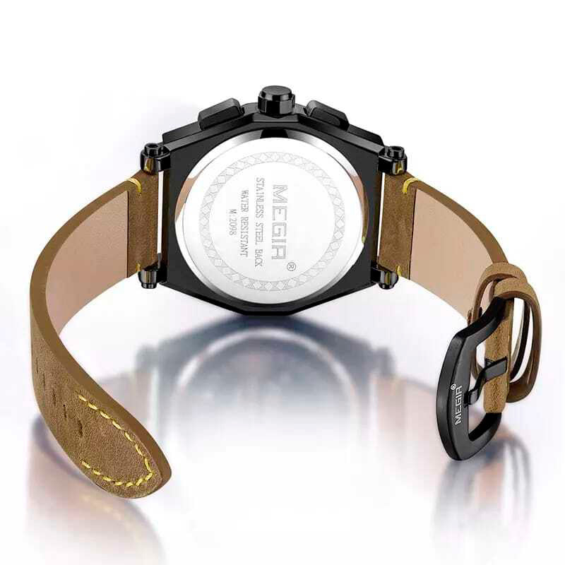 RELOJ MEGIR CUERO CAMEL MEG-27