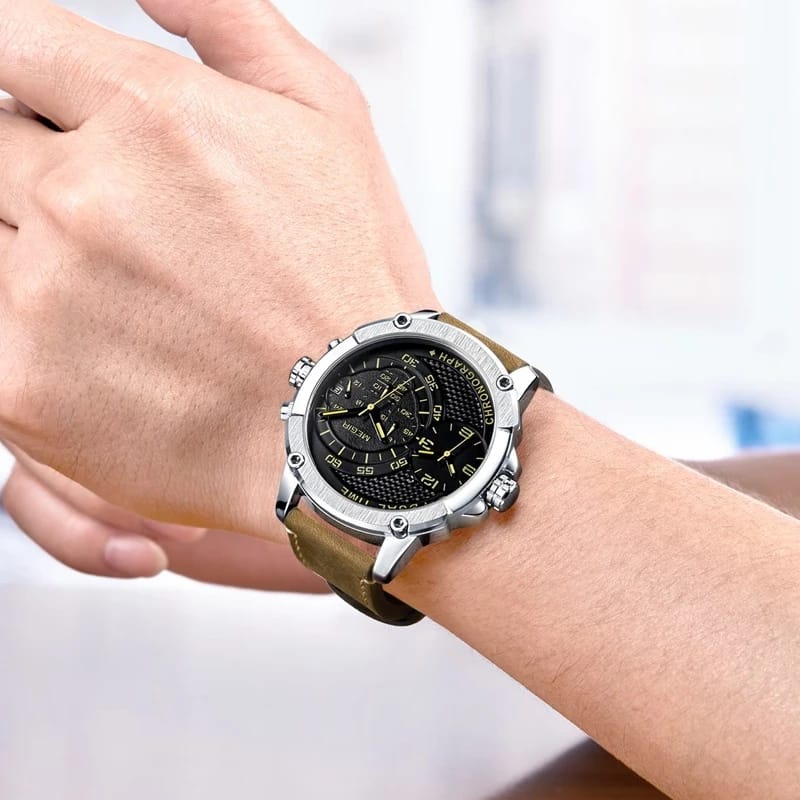 Reloj MegirHombre Cuero Marrón | MEG-37