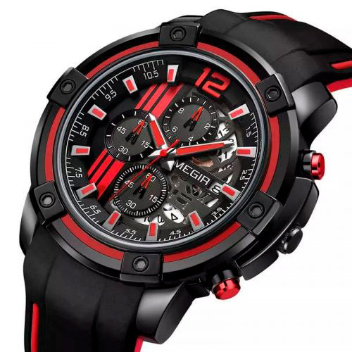 RELOJ MEGIR SILICONA ROJO MEG-4