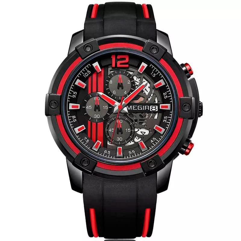 RELOJ MEGIR SILICONA ROJO MEG-4