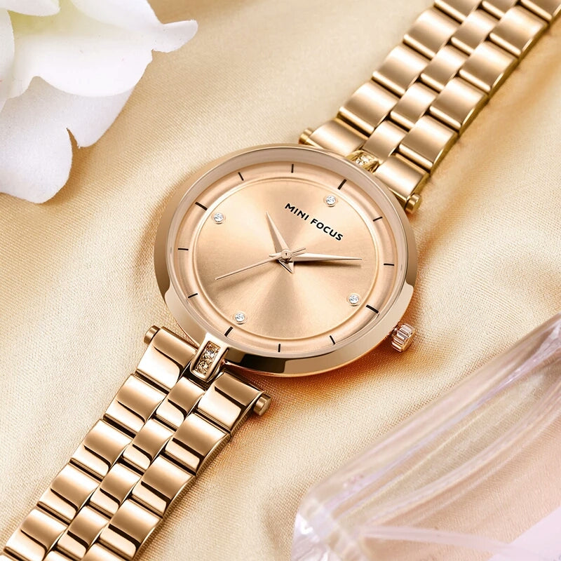 Reloj Minifocus Mujer Acero Oro Rosa | MIN-M-13