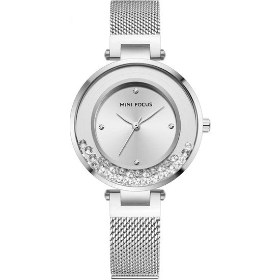 RELOJ MINIFOCUS MALLA PLATEADO MIN-M-15