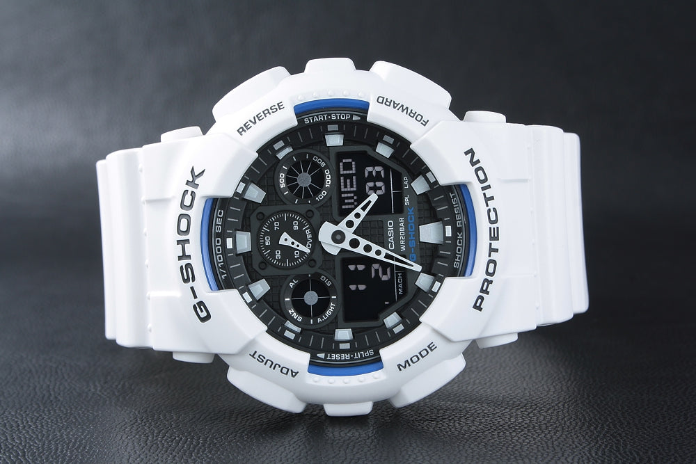 RELOJ G-SHOCK RACING BLANCO CON NEGRO G-S-112