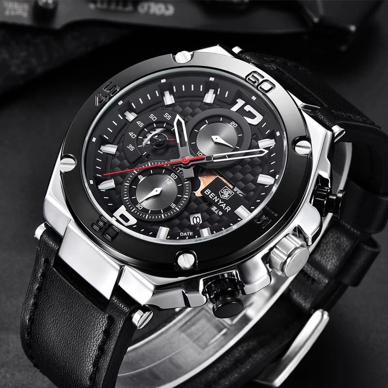 RELOJ BENYAR CUERO NEGRO BEN-4