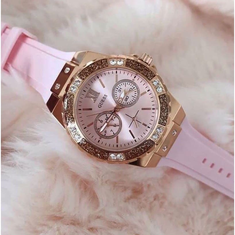 RELOJ GUESS SILICONA ROSA U1053L3 GUE-M-5