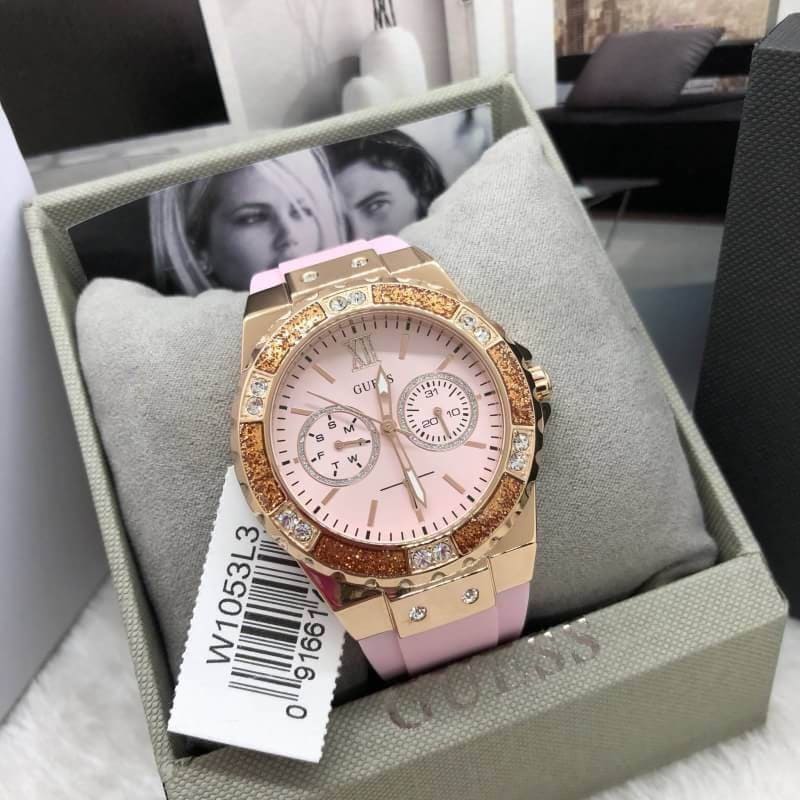 RELOJ GUESS SILICONA ROSA U1053L3 GUE-M-5