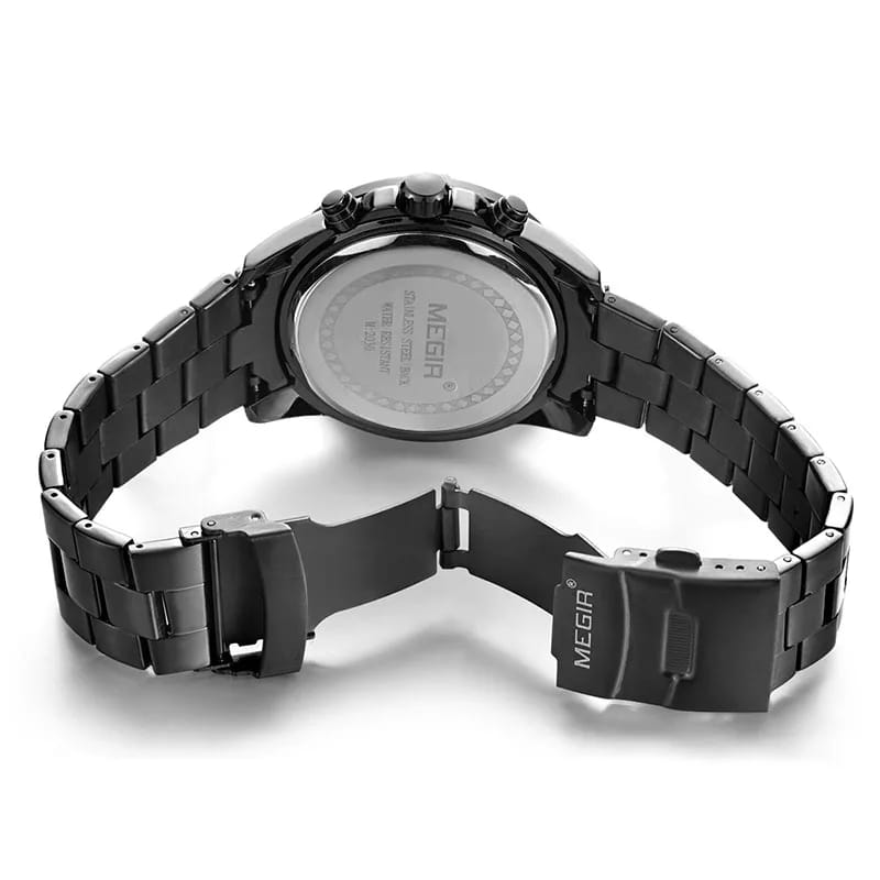 RELOJ MEGIR ACERO NEGRO MEG-50