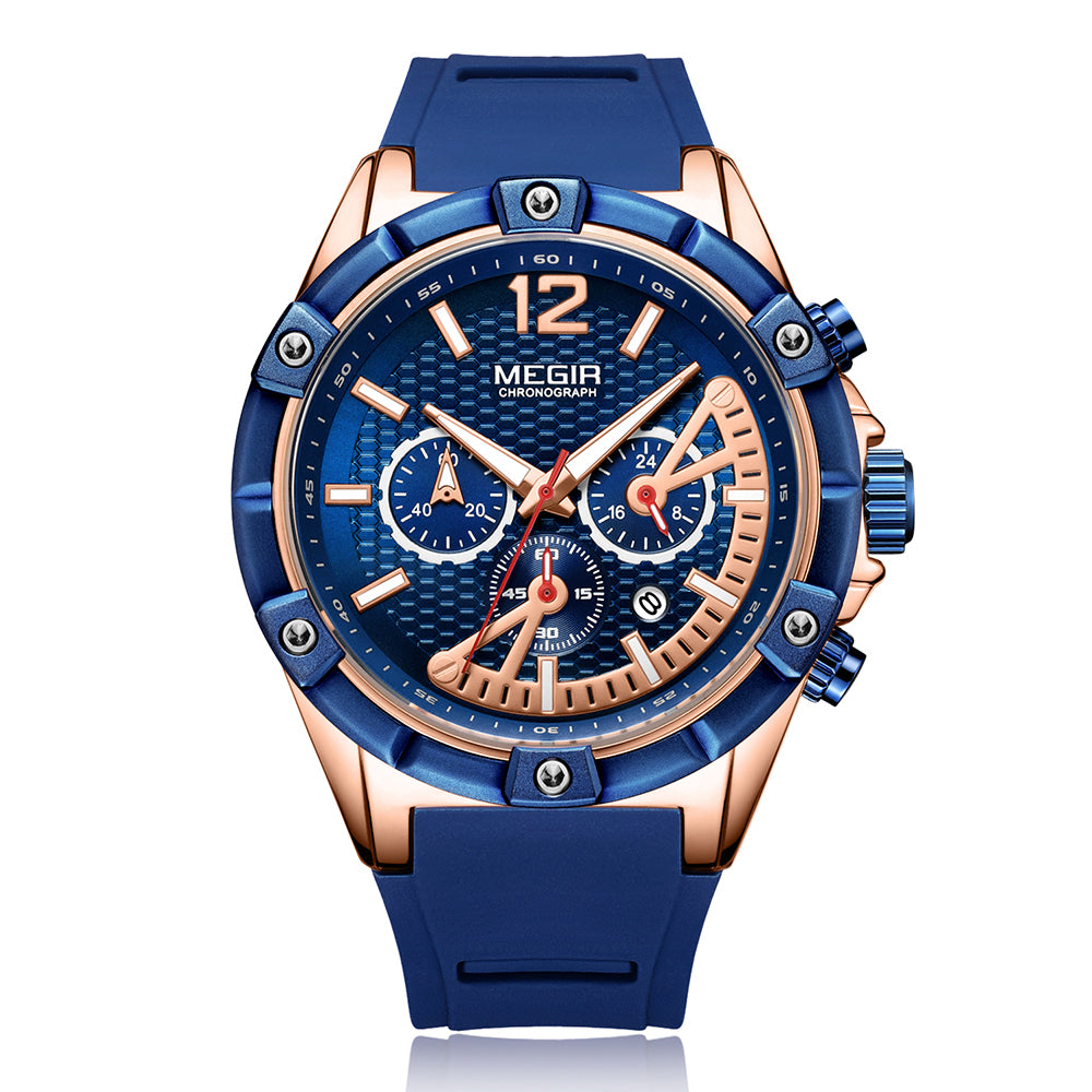 RELOJ MEGIR CORREA SILICONA AZUL MEG-7