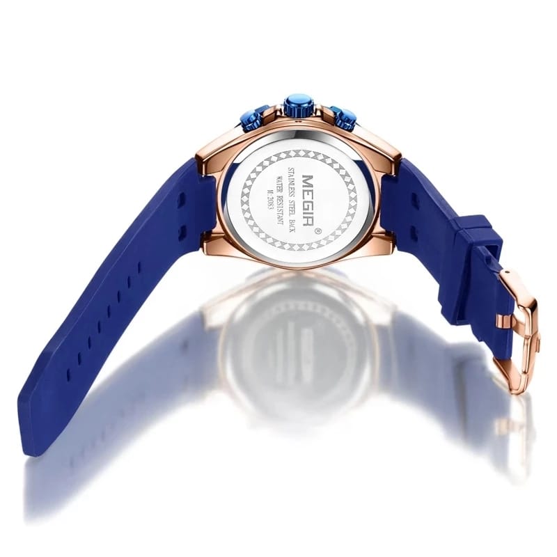 RELOJ MEGIR CORREA SILICONA AZUL MEG-7