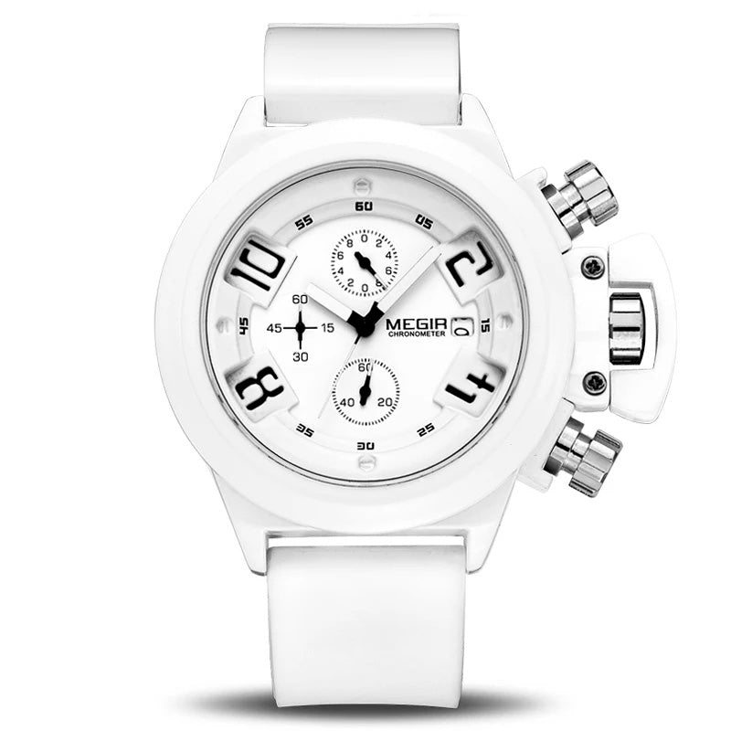 Reloj Megir Hombre Deportivo Blanco | MEG-17