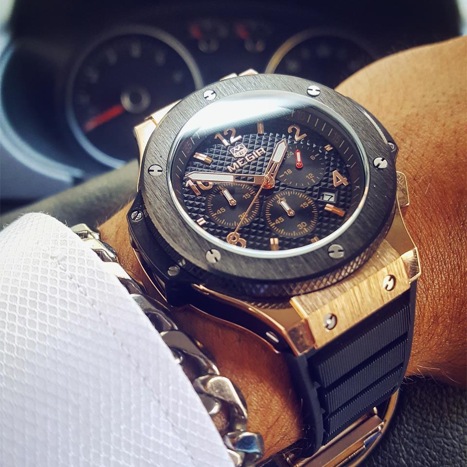 Reloj Megir MEG-16 Hombre Deportivo Negro