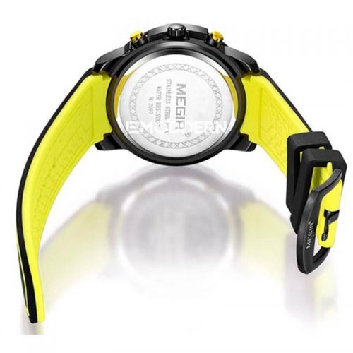 RELOJ MEGIR SILICONA NEGRO AMARILLO MEG-5