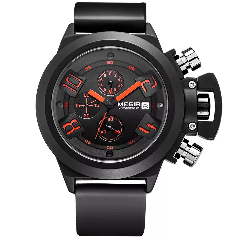 RELOJ MEGIR SILICONA NEGRO ANCLA MEG-18