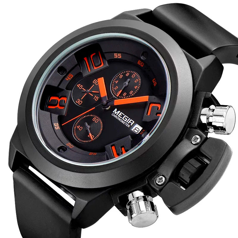 RELOJ MEGIR SILICONA NEGRO ANCLA MEG-18