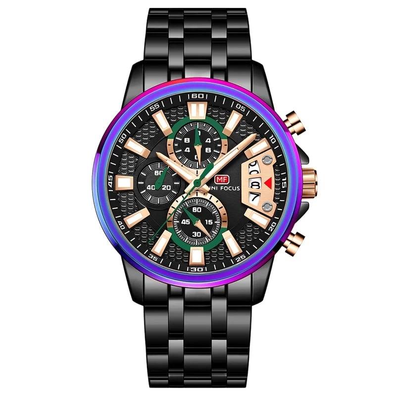 Reloj Minifocus Hombre Acero Negro | MIN-22
