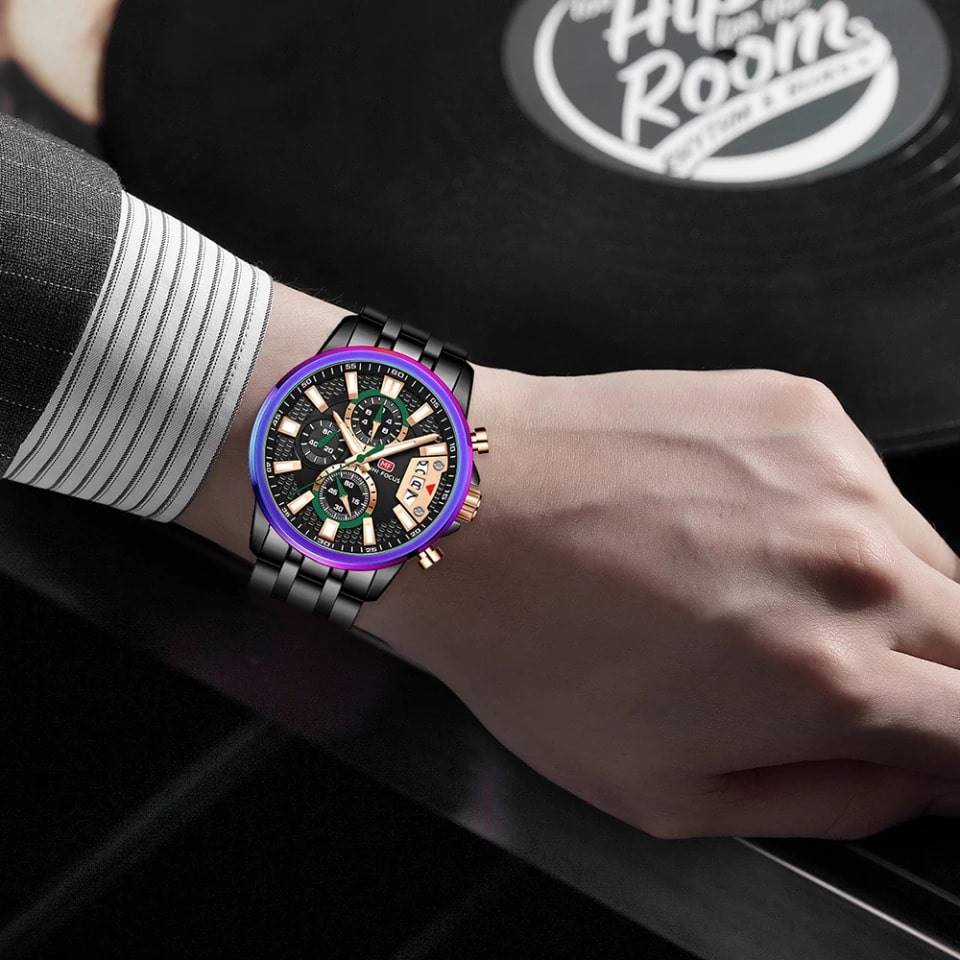 Reloj Minifocus Hombre Acero Negro | MIN-22