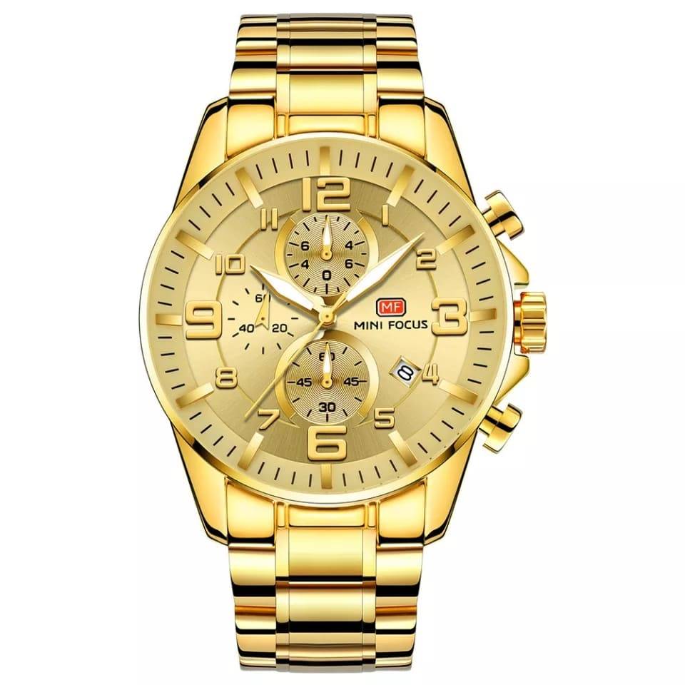 Reloj Minifocus Hombre Acero Dorado | MIN-25