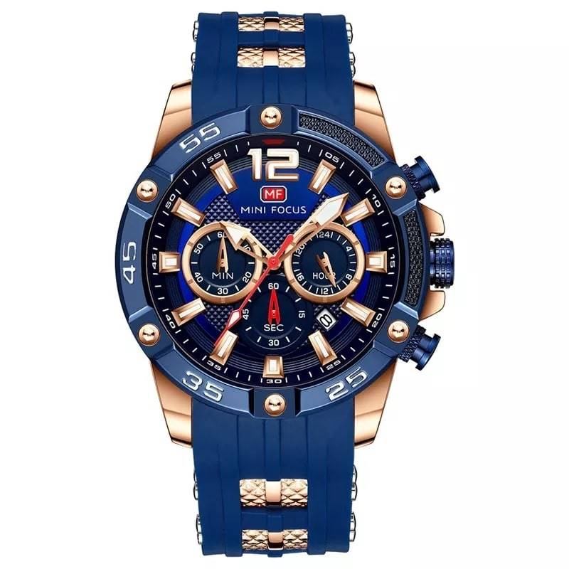 RELOJ MINIFOCUS SILICONA AZUL-DORADO MIN-2