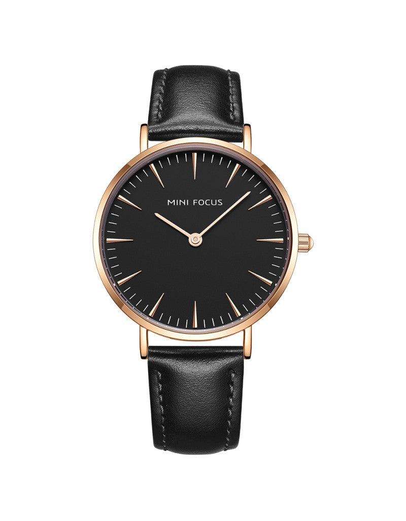 RELOJ MINIFOCUS CUERO NEGRO MIN-M-24