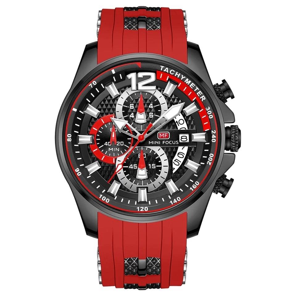 RELOJ MINIFOCUS SILICONA ROJO MIN-17