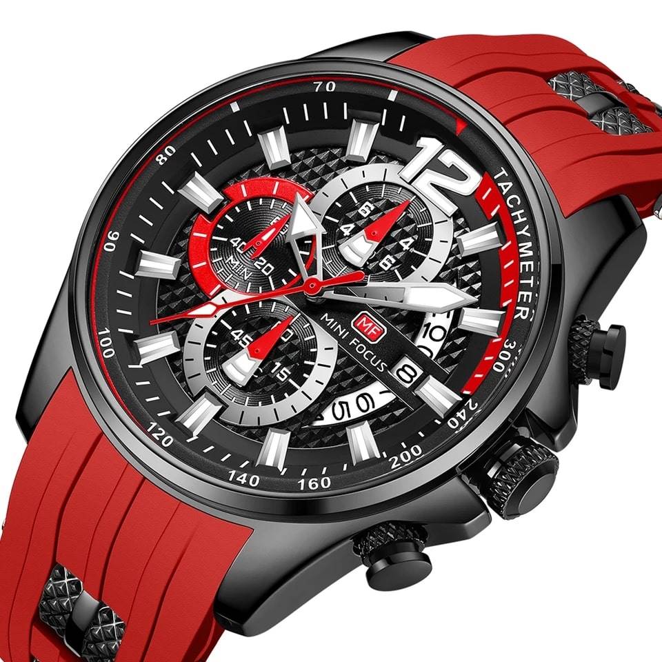 RELOJ MINIFOCUS SILICONA ROJO MIN-17