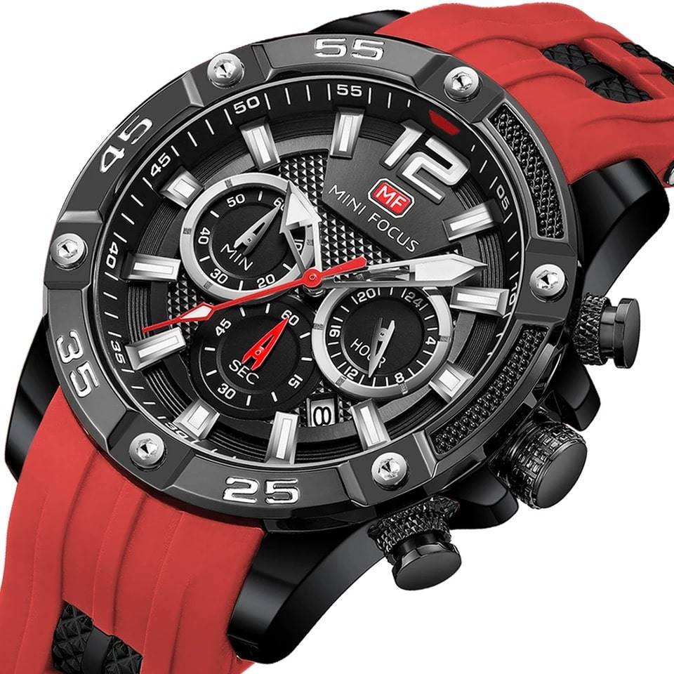 RELOJ MINIFOCUS SILICONA ROJO MIN-4