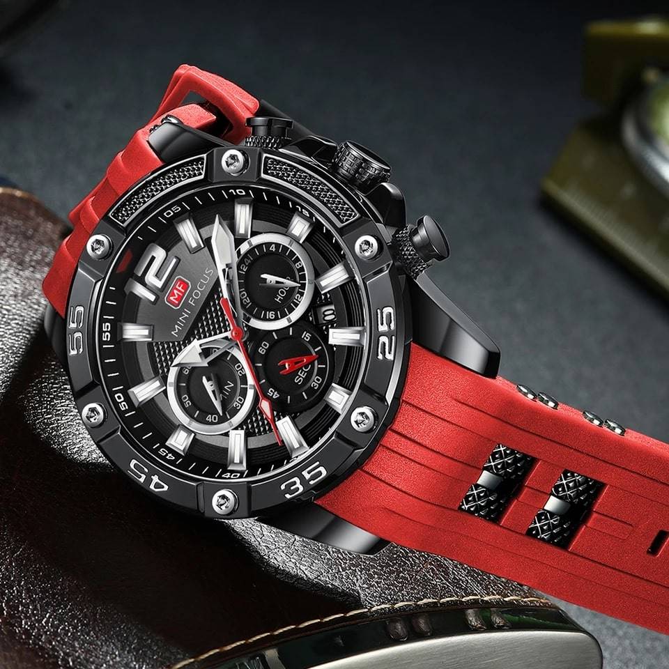 RELOJ MINIFOCUS SILICONA ROJO MIN-4