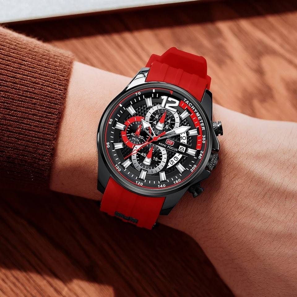 RELOJ MINIFOCUS SILICONA ROJO MIN-17