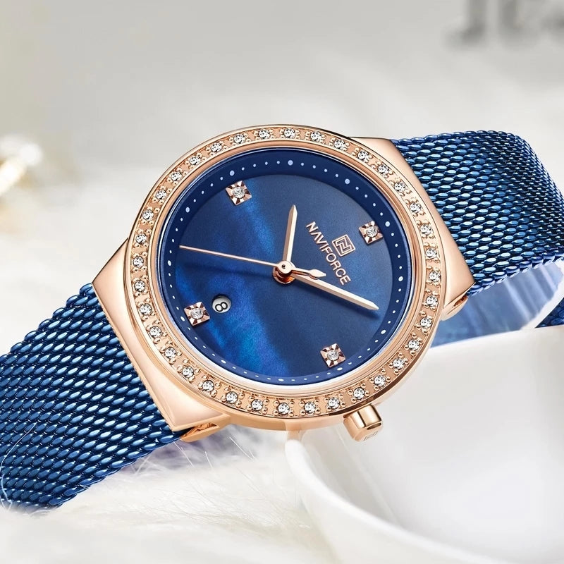 RELOJ NAVIFORCE AZUL CON ORO ROSA NAV-M-4