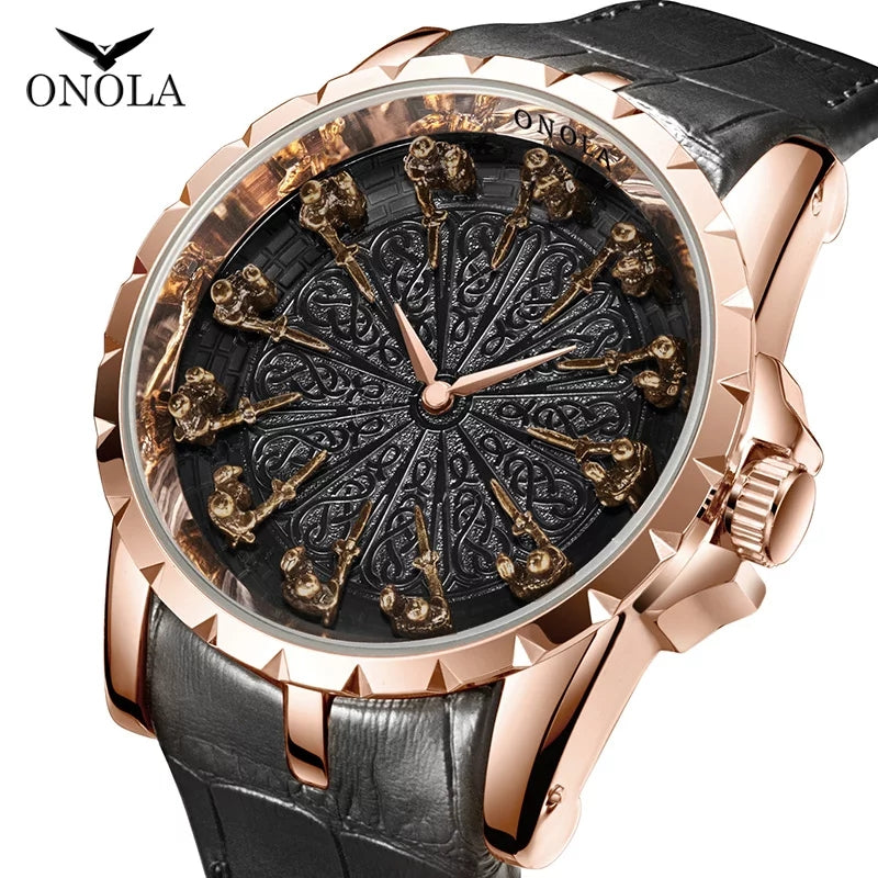 RELOJ ONOLA CUERO N-ORO ROSA ONO-21