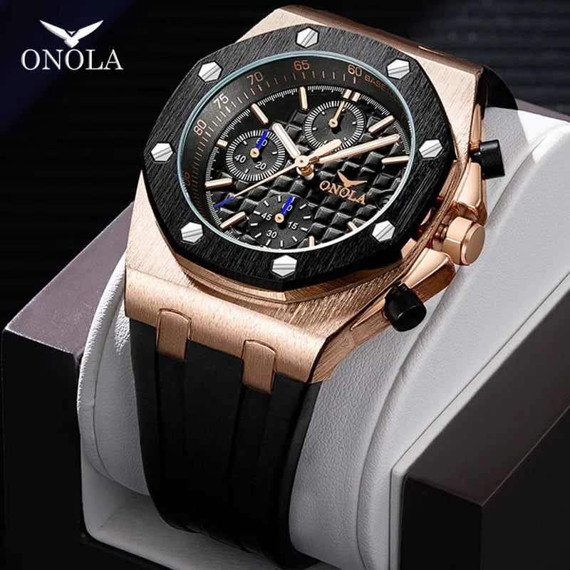 RELOJ ONOLA SILICONA N-ORO ROSA ONO-6