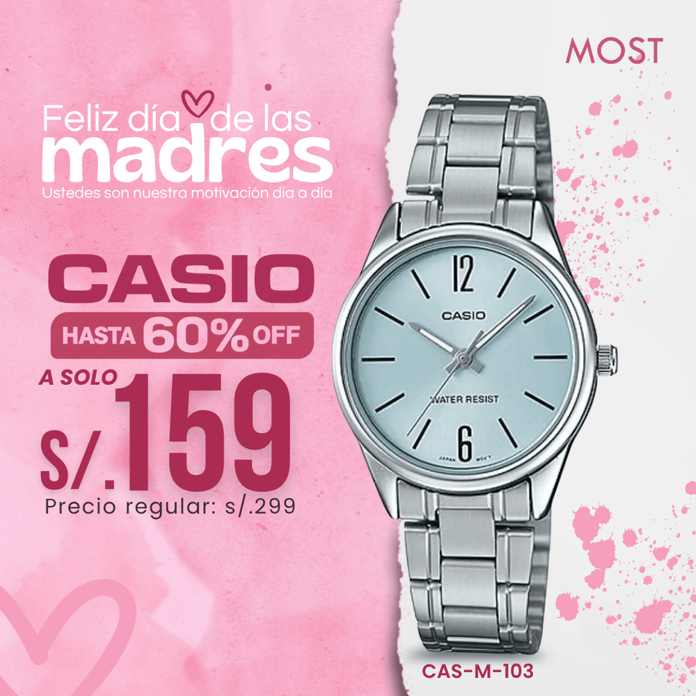 Reloj Casio LTP-V005D-2BU Mujer Acero Plateado