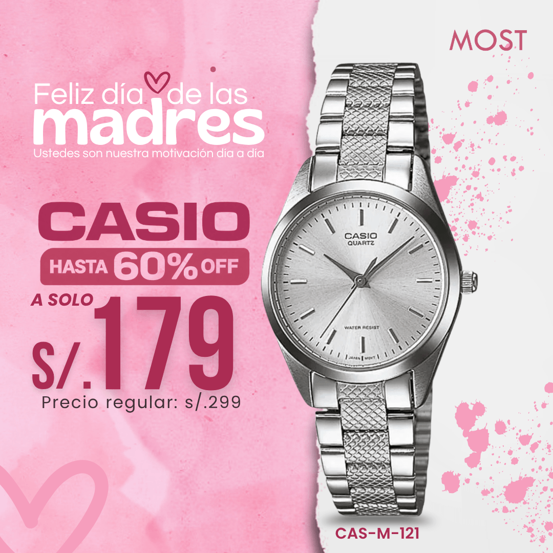 Reloj Casio LTP-1274D-7A Mujer Acero Plateado
