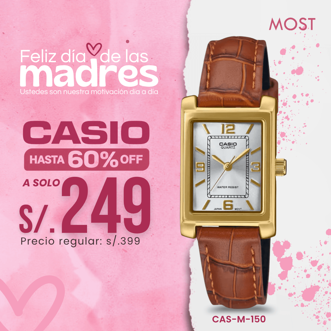 Reloj Casio LTP-1234GLL-7A Mujer Cuero Marrón