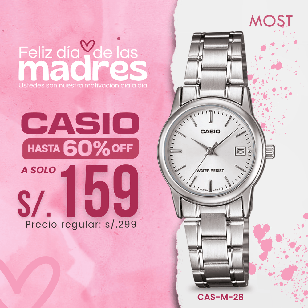 Reloj Casio LTP-V002D-7A Mujer Acero Plateado