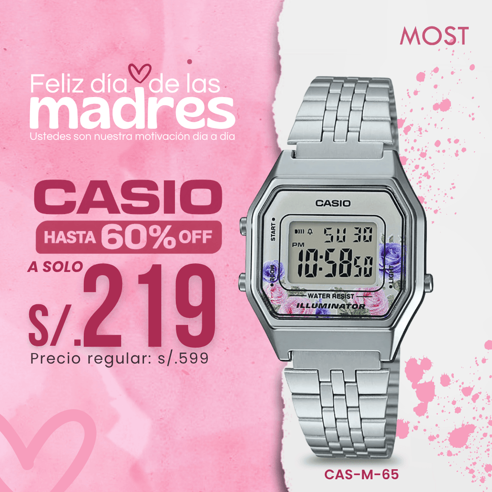 Reloj Casio LA680WA-4C Mujer Acero Plateado
