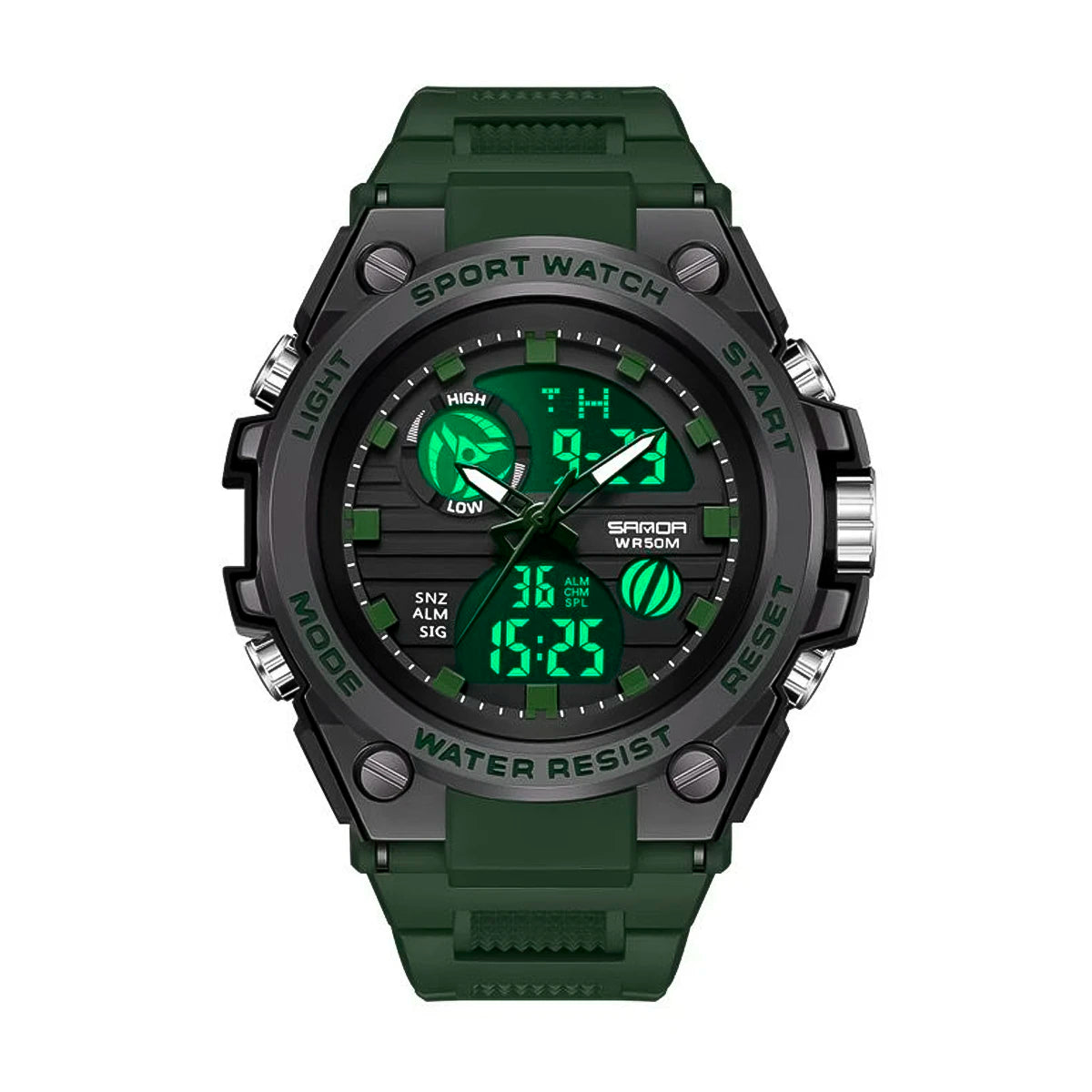 RELOJ SANDA SILICONA VERDE SAN-9