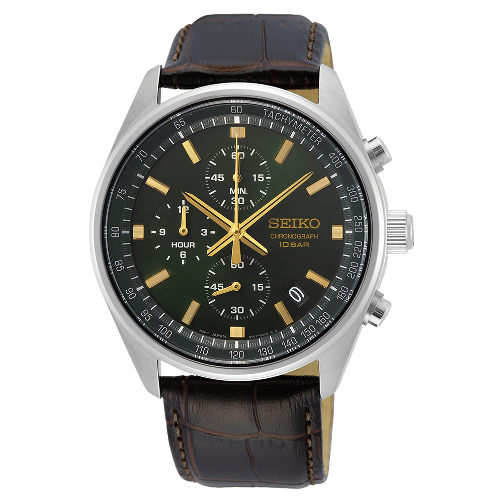 Reloj Seiko SSB385 cronógrafo verde para hombre