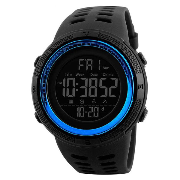 RELOJ SKMEI SILICONA NEGRO CON AZUL SKM-1