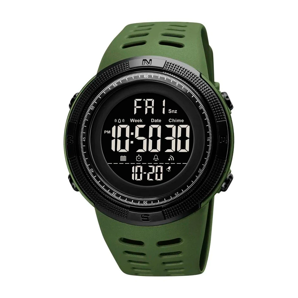 RELOJ SKMEI SILICONA VERDE CON NEGRO SKM-2