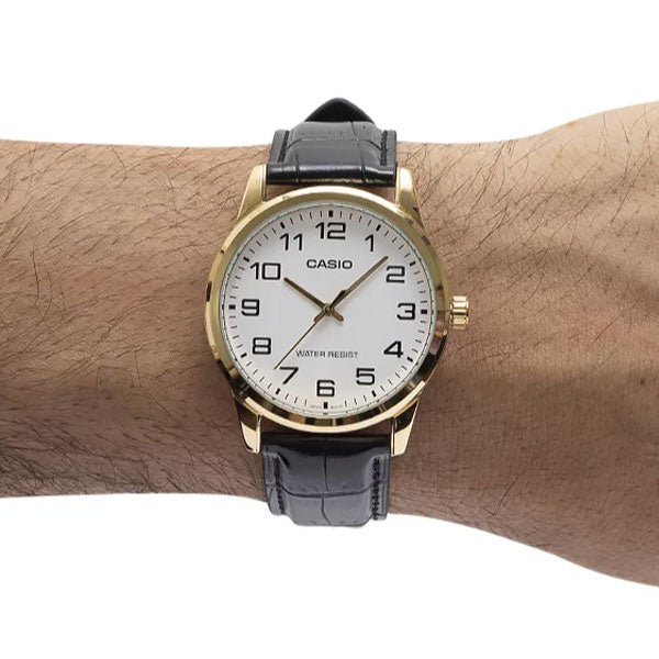 Reloj Casio MTP-V001GL-7B Hombre Cuero Negro